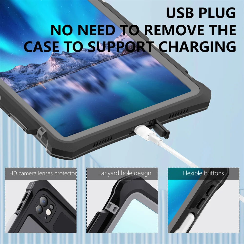 iPad Pro 11 2024/2025 IP68 Waterproof Diving Case