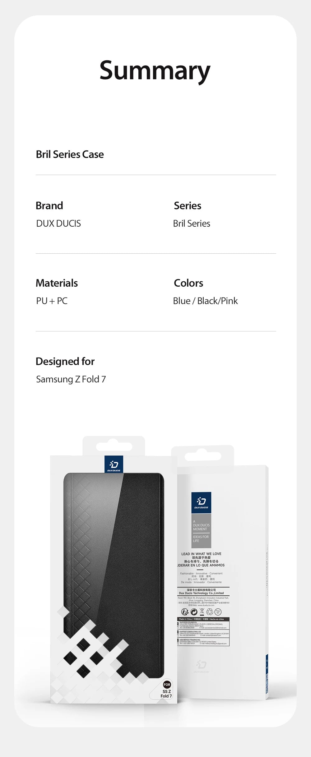 DUX DUCIS Galaxy Z Fold 7 Pocket Magnetic Case