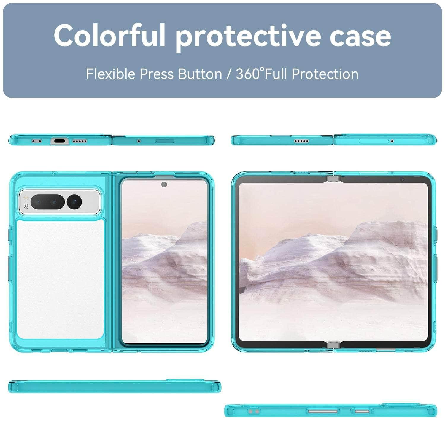 Casebuddy Colorful Clear Rugged Google Pixel Fold Case