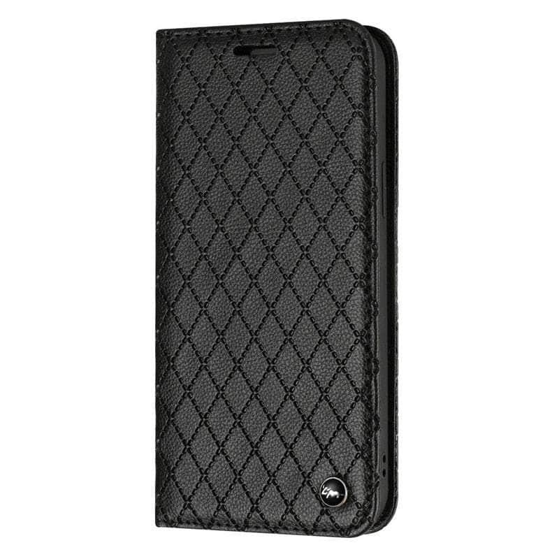 Casebuddy Black / For Galaxy A24 4G Embossing Samsung Galaxy A24 Vegan Leather Wallet