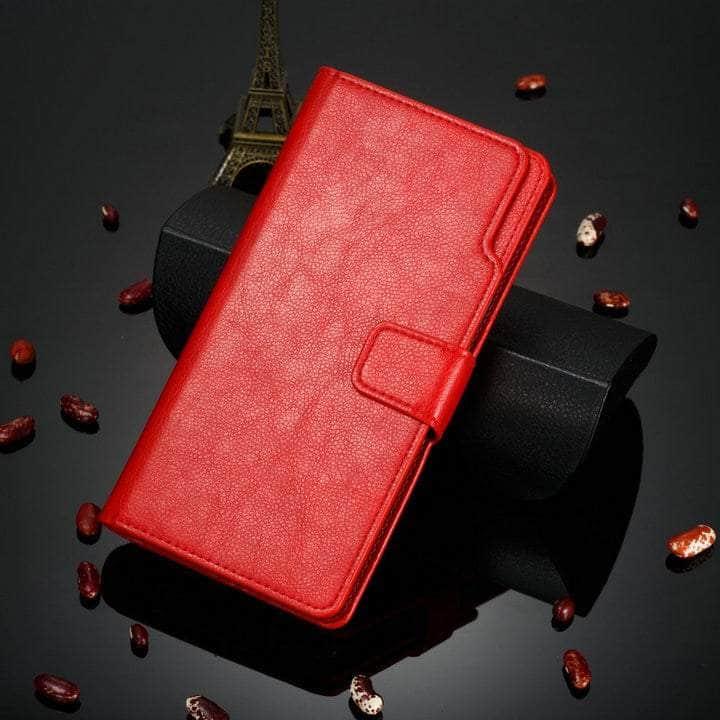 Casebuddy Red / Galaxy A34 5G Galaxy A34 2023 Flip Multi Card Pocket Wallet Shell