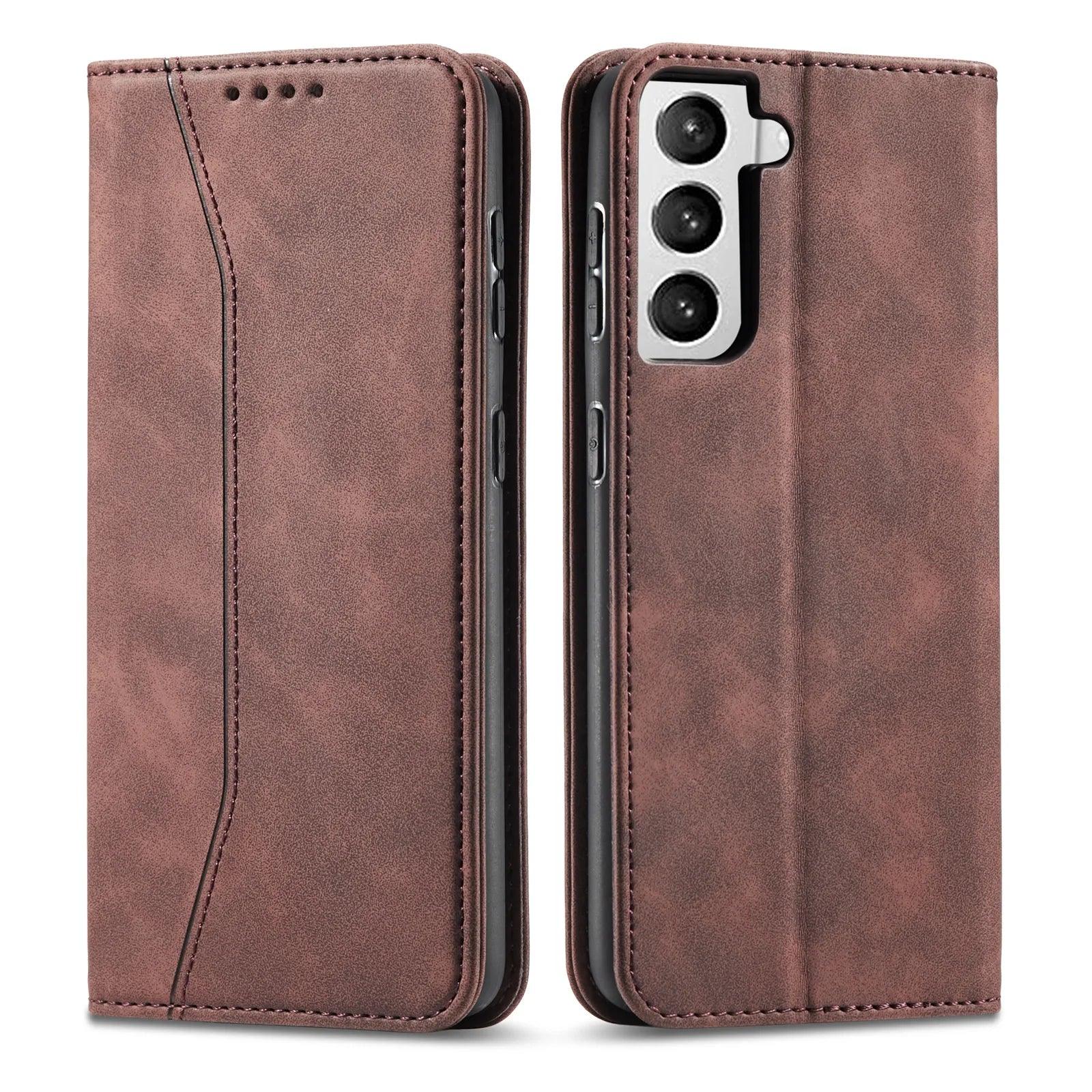 Casebuddy Brown / For Galaxy S24 Ultra Galaxy S24 Ultra Luxury Vegan Leather Case