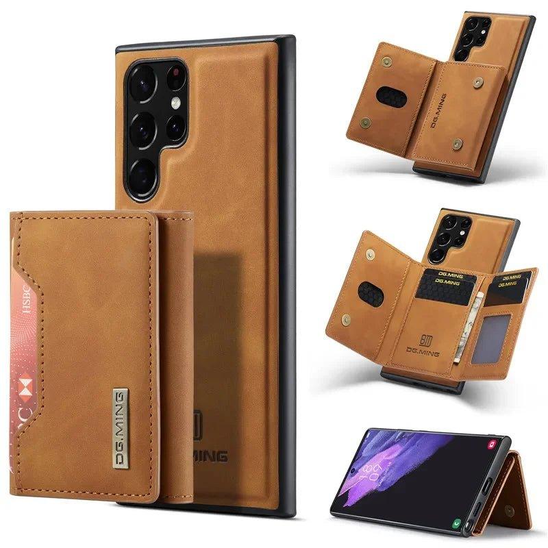 Casebuddy Brown / Samsung S24 Ultra Galaxy S24 Ultra Retro Flip Vegan Leather Case