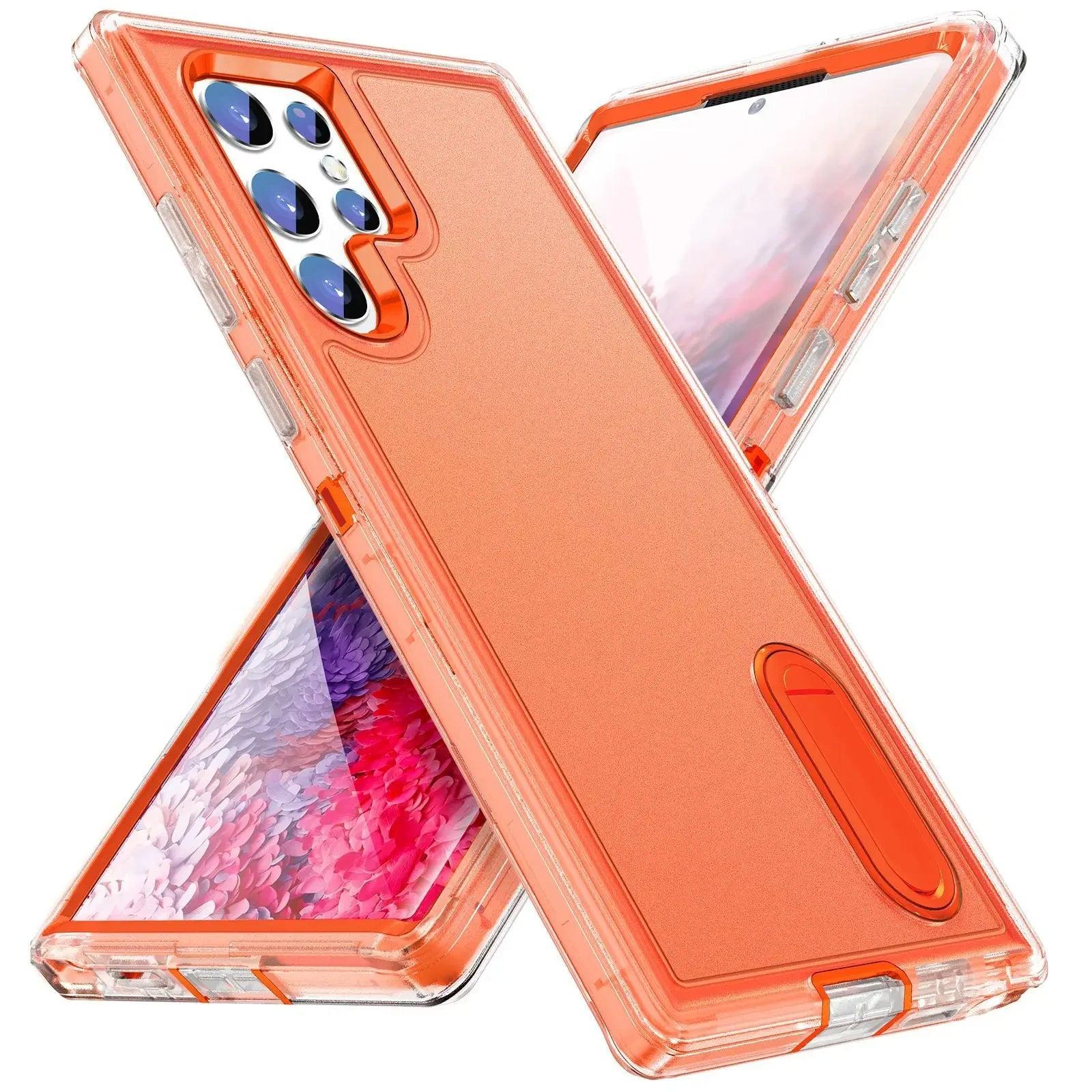Casebuddy transparent  orange / Samsung S24 Ultra Galaxy S24 Ultra Shockproof Heavy Duty Cover