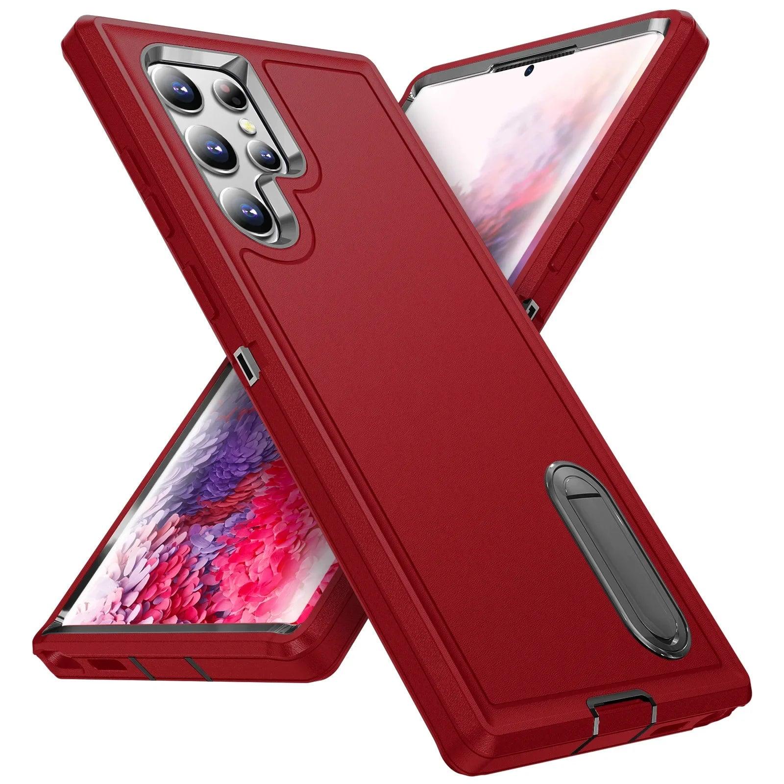 Casebuddy red black / Samsung S24 Ultra Galaxy S24 Ultra Shockproof Heavy Duty Cover