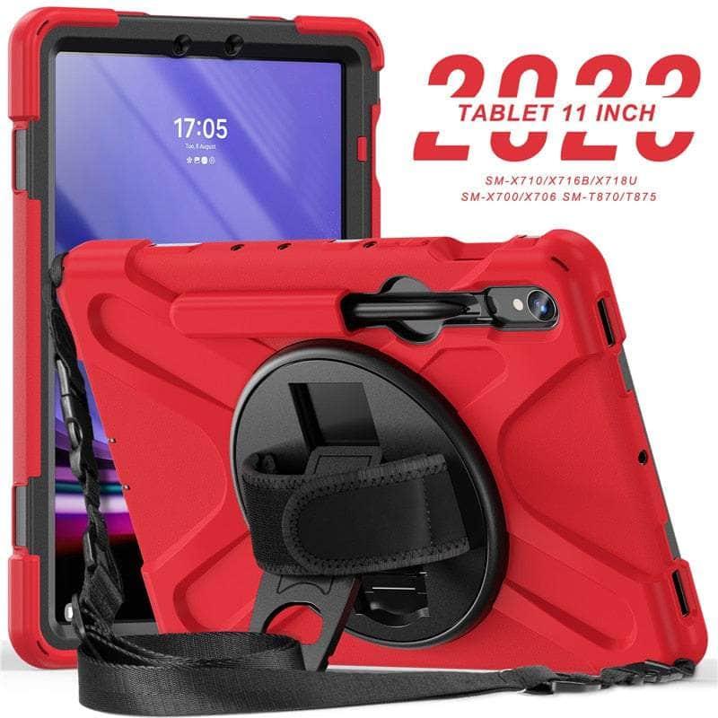 Casebuddy Red / S9 Plus 12.4 inch Galaxy Tab S9 Plus Shockproof Kids Tablet Stand