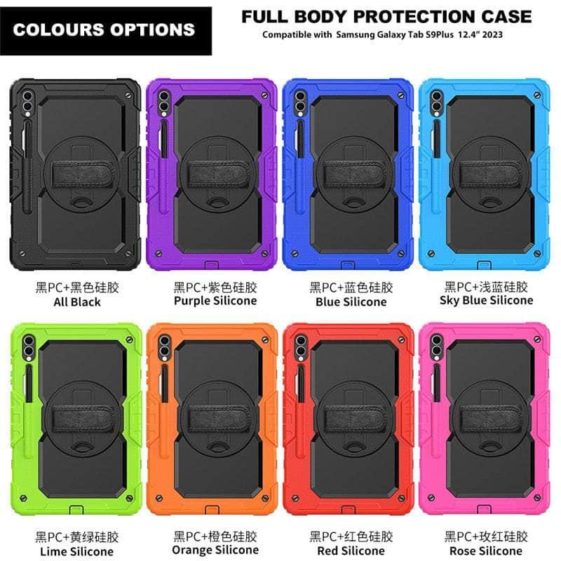 Casebuddy Galaxy Tab S9 Plus Shockproof Shoulder Strap Case