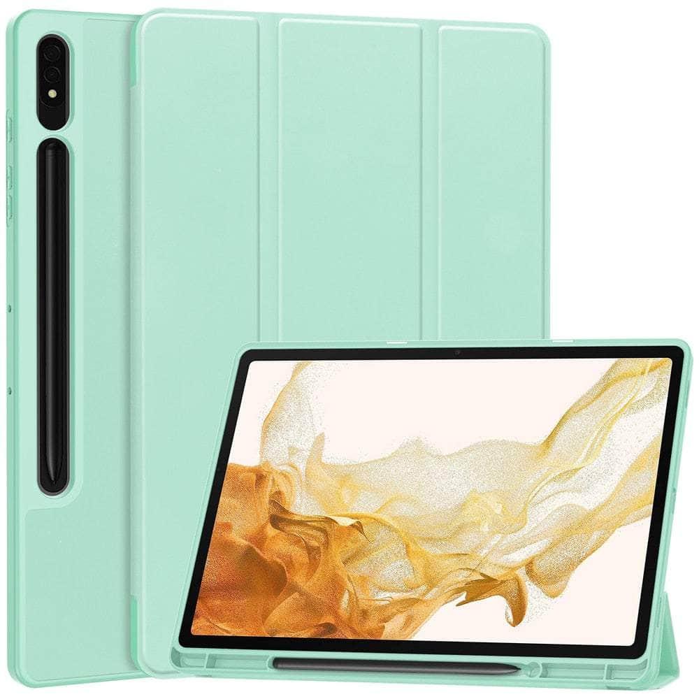 Casebuddy Mint green / Tab S9 Plus 12.4inch Galaxy Tab S9 Plus Smart Case Pencil Holder