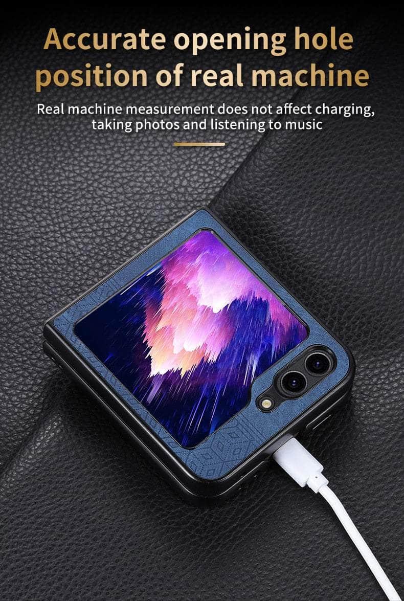 Casebuddy Galaxy Z Flip 5 Shockproof Protective Leather Cover