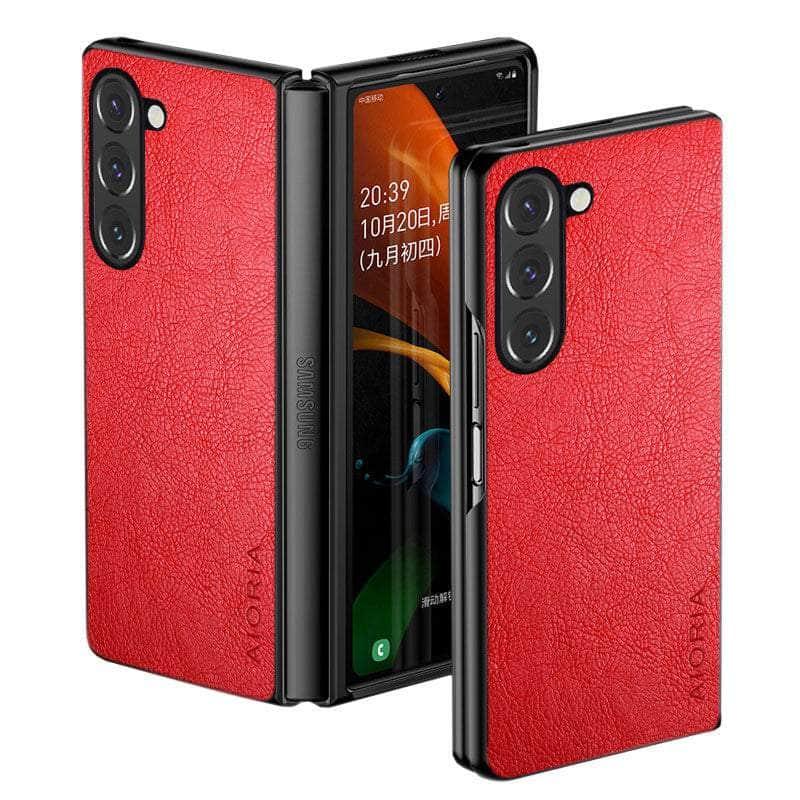 Casebuddy Red / Fold 5 Galaxy Z Fold 5 Vintage Vegan Leather Case