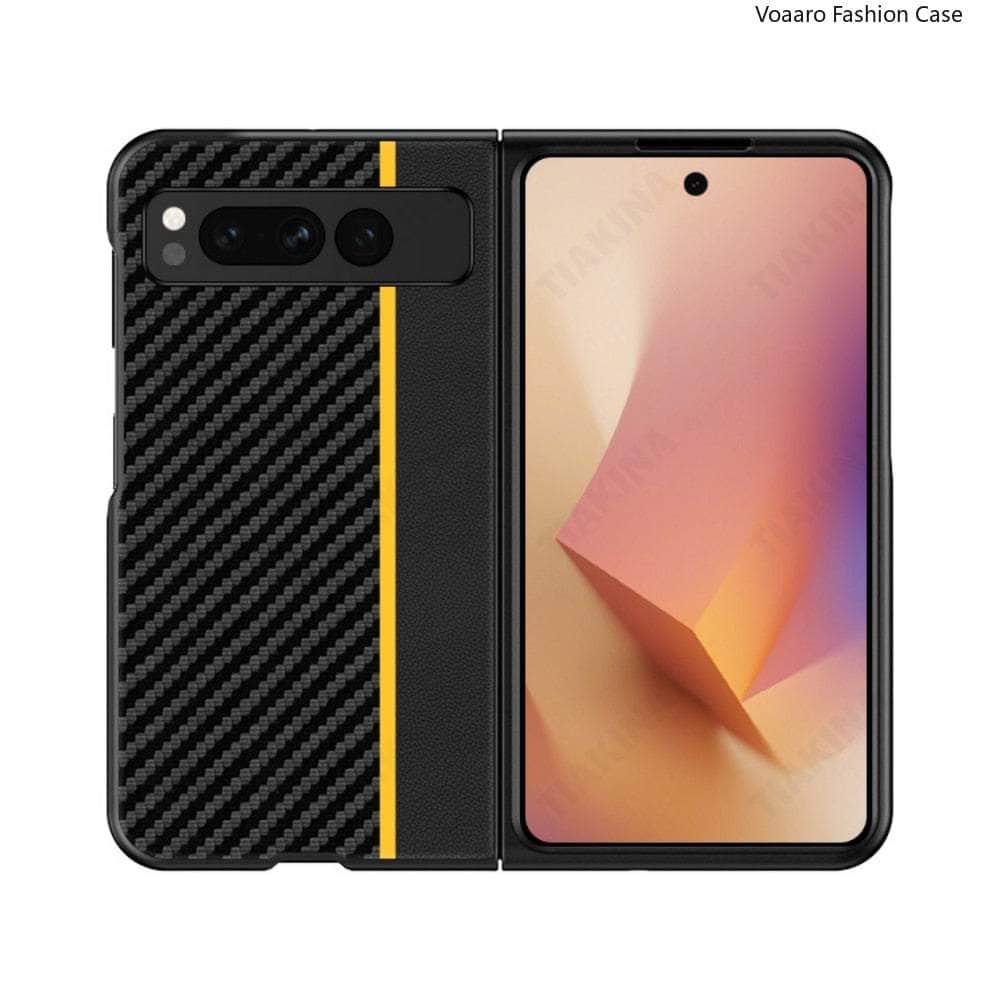 Casebuddy Yellow / for Pixel Fold Google Pixel Fold Thin Carbon Texture Case