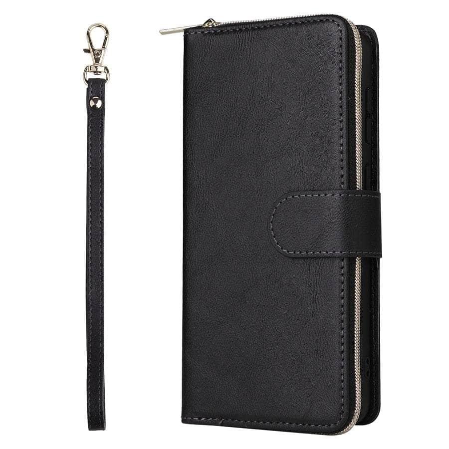 Casebuddy Black / Galaxy A24 4G Luxury Galaxy A24 Wallet 9-Card Leather Case