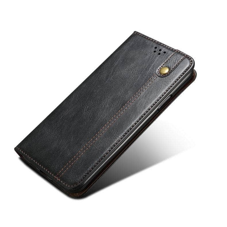 Casebuddy Black / A54 5G Luxury Galaxy A54 Vegan Leather Magnet Book
