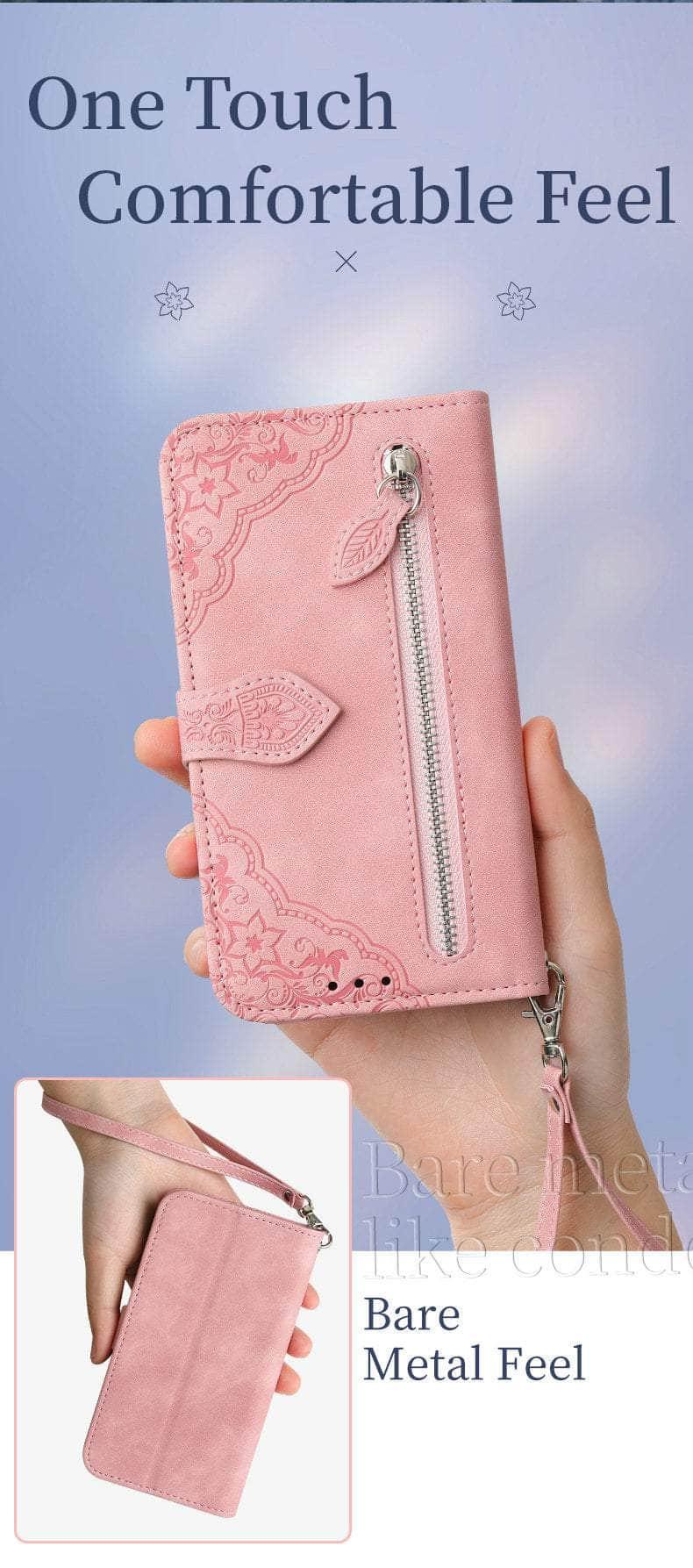 Casebuddy Luxury Zipper Leather Card Book Galaxy A24 Etui