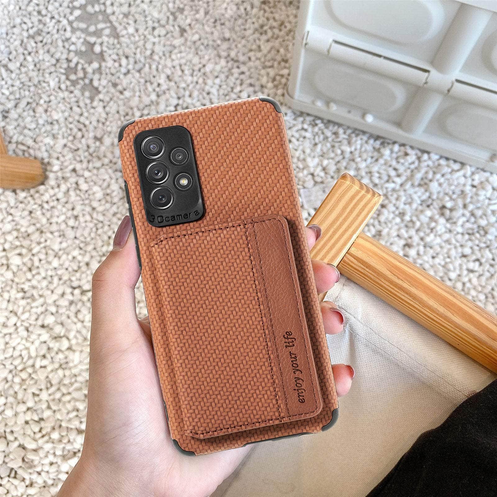 Casebuddy Brown / for Galaxy A34 5G Magnetic Wallet Galaxy A34 Card Holder Cover