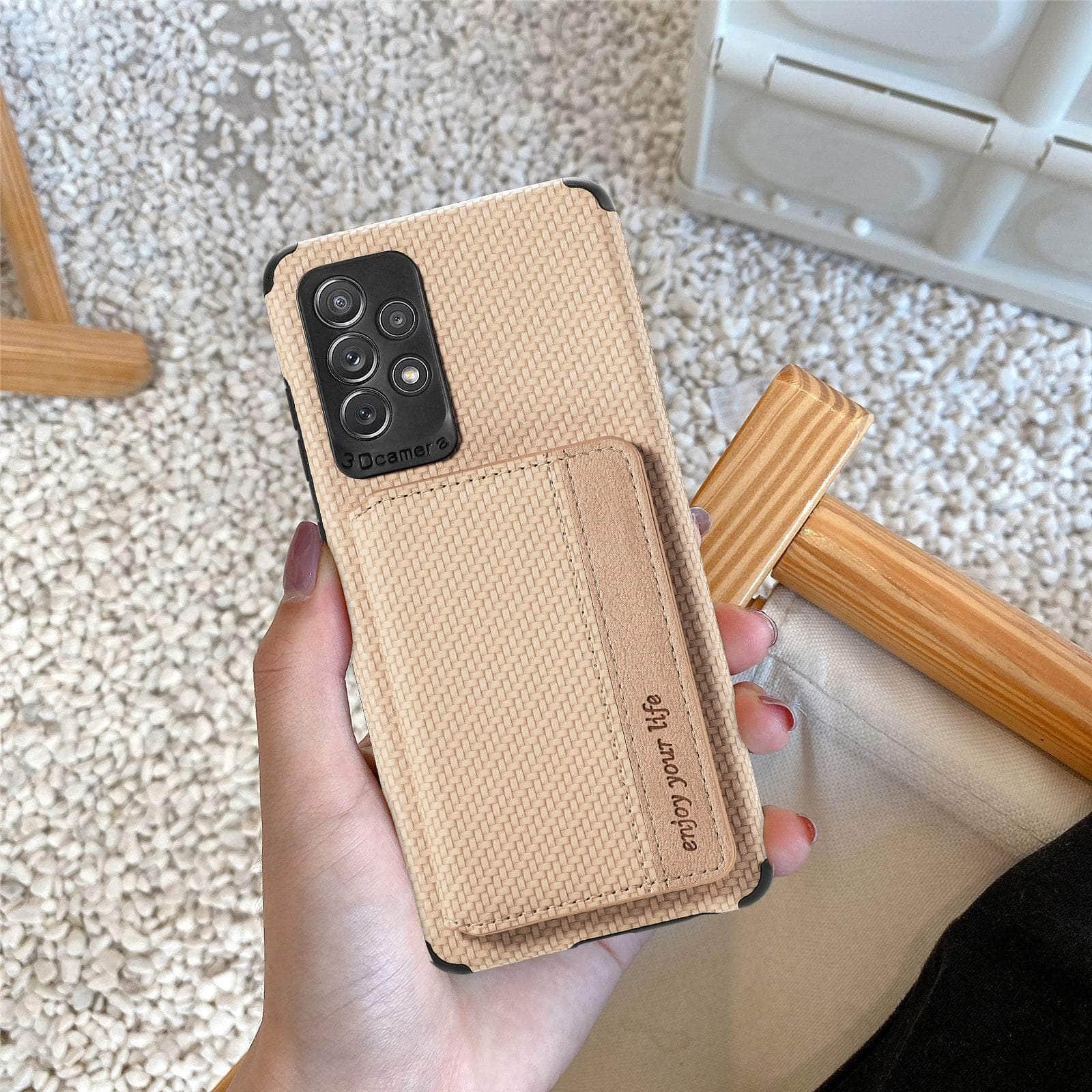 Casebuddy khaki apricot / for Galaxy A54 5G Magnetic Wallet Galaxy A54 Card Holder Cover