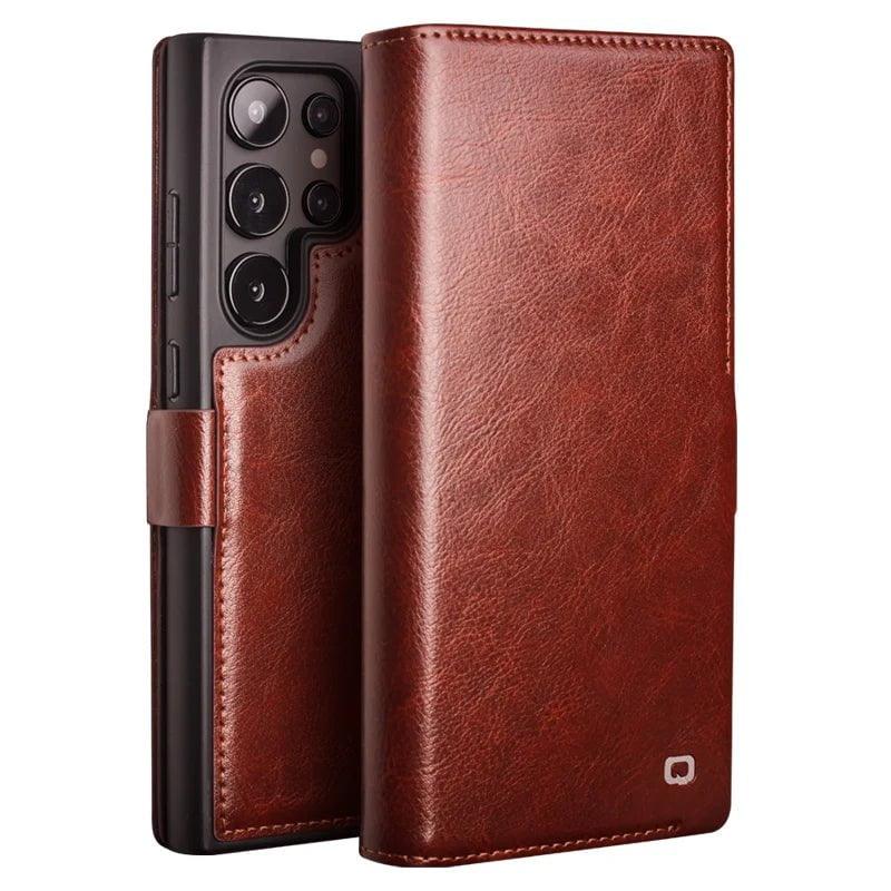 Casebuddy Black / Samsung S24 Plus Qialino Galaxy S24 Plus Genuine Leather Wallet Case