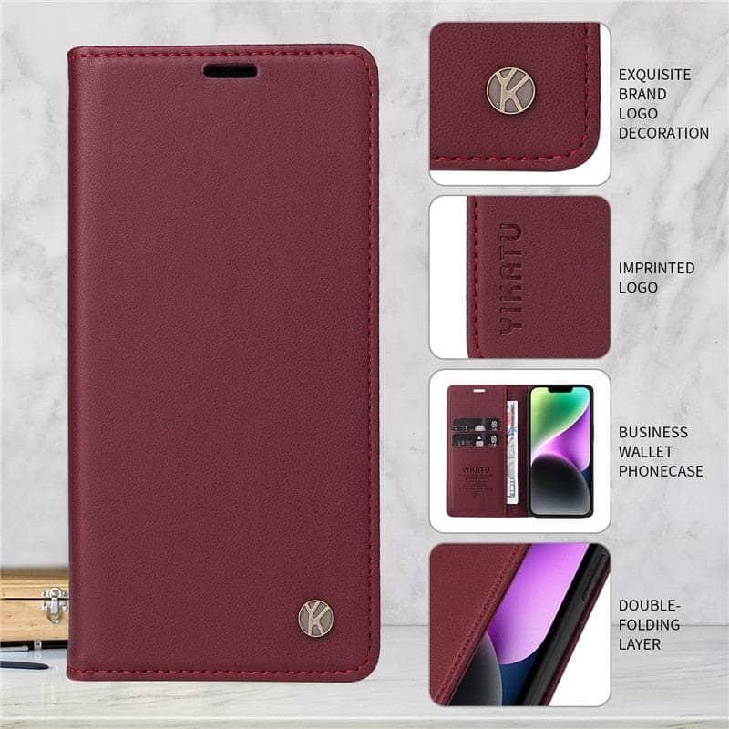 Casebuddy Claret / for Galaxy A54 5G Samsung Galaxy A54 Flip Vegan Leather Case