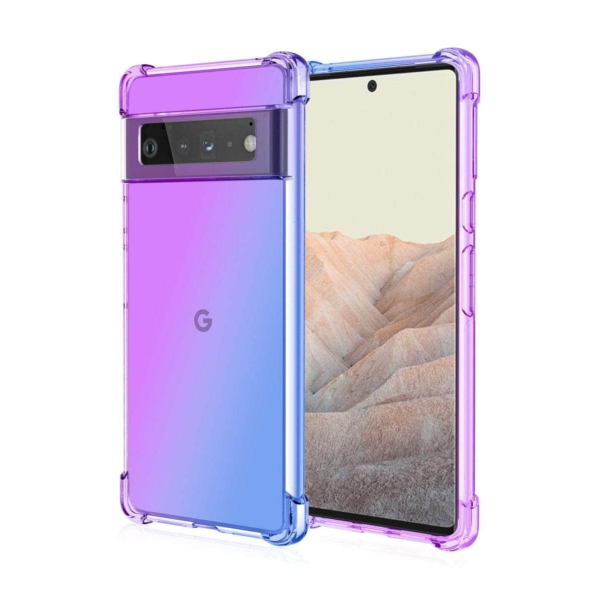 Casebuddy Purple Blue / for Pixel 8 Pro Shockproof Air-Bag Gradient Silicone Pixel 8  ProCase