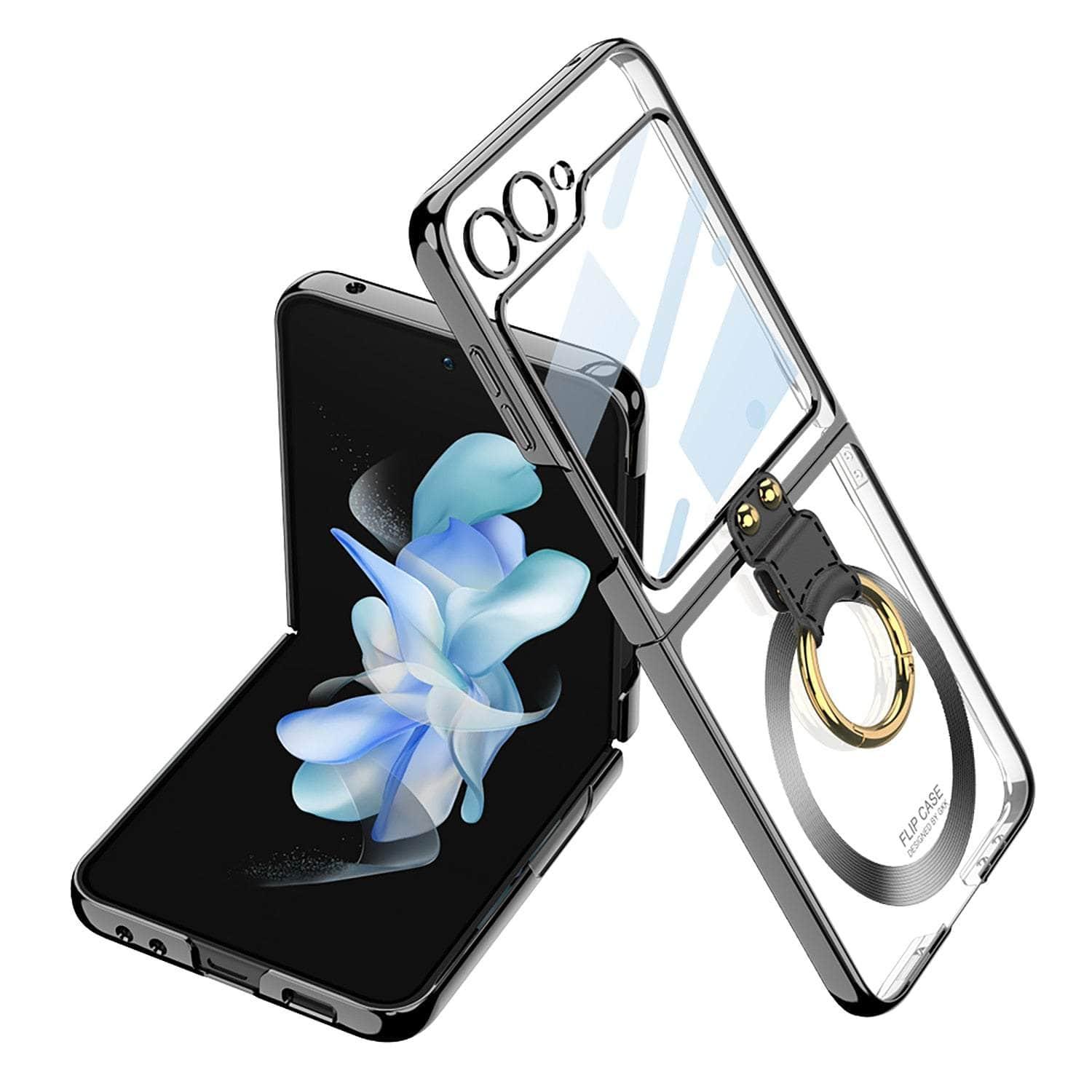 Casebuddy Black / Galaxy Z Flip 5 Transparent Galaxy Z Flip 5 Ring Stand