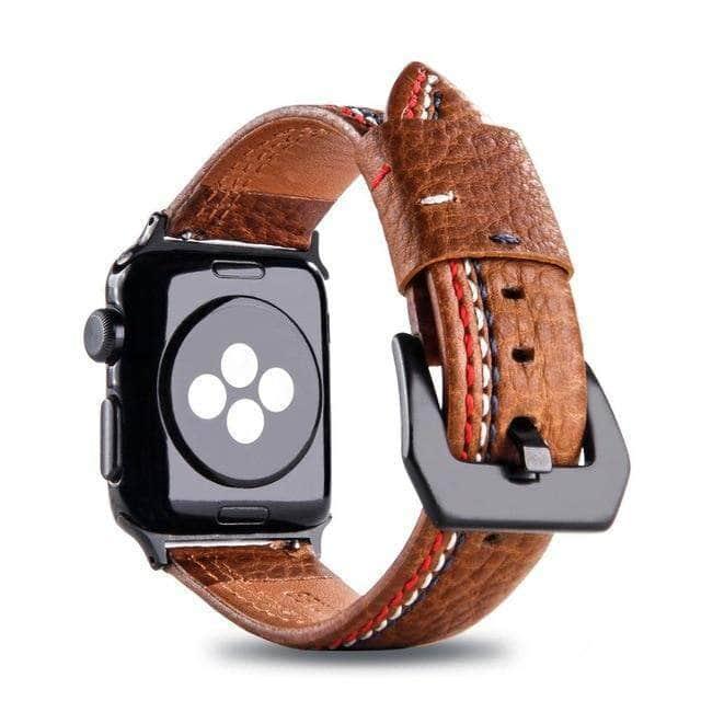 Apple Watch 6 5 4 3 SE 44/40 Wrist Strap Genuine Leather Watchband