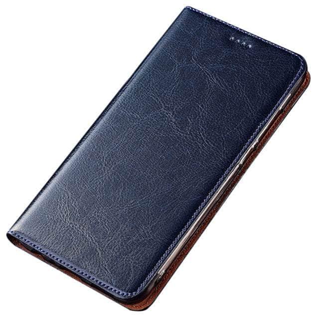 CaseBuddy Australia Casebuddy Galaxy S22 Plus / Blue Crazy Horse Real Leather Magnetic S22 Plus Case