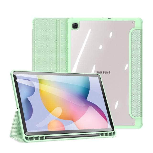 CaseBuddy Australia Casebuddy green / Tab S8 DUX DUCIS Galaxy Tab S8 X700 Leather Series Smart Sleep Wake Pencil Holder Case