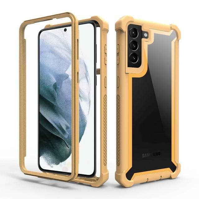 CaseBuddy Australia Casebuddy For Galaxy S21 Ultra / Gold Phone Case Galaxy Protection PC+TPU Clear Case Shockproof Sturdy