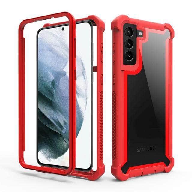 CaseBuddy Australia Casebuddy For Galaxy S21 Ultra / Red Phone Case Galaxy Protection PC+TPU Clear Case Shockproof Sturdy