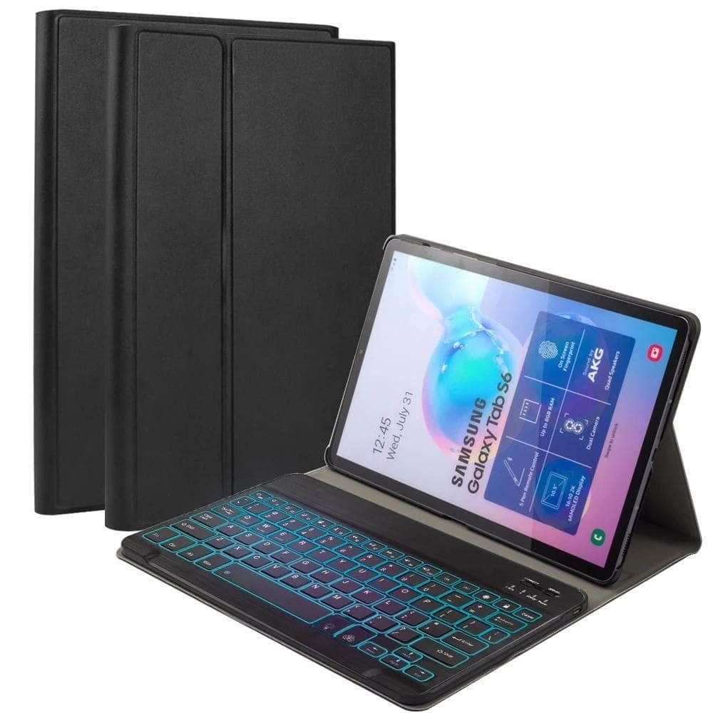 Galaxy Tab S6 10.5 T865 T860 7 Color Backlit Bluetooth Keyboard Flip Stand Case - CaseBuddy