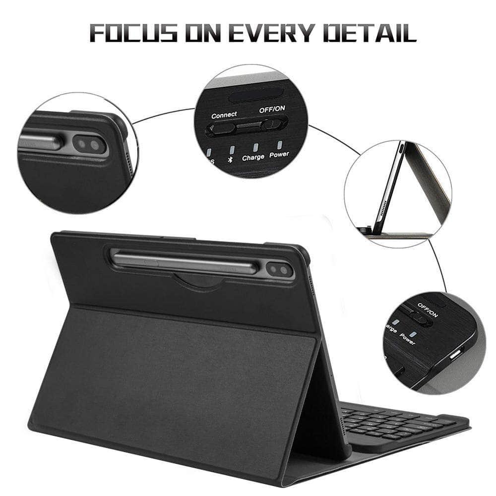 Galaxy Tab S6 10.5 T865 T860 7 Color Backlit Bluetooth Keyboard  Flip Stand Case - CaseBuddy
