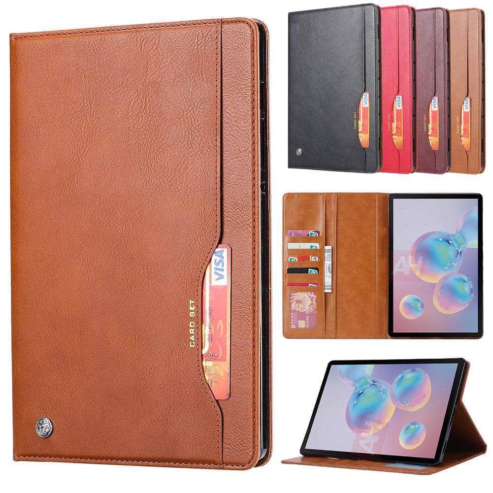 Galaxy Tab S7 Plus 12.4 T970 T975 Folding Flip Stand Card Slot Wallet - CaseBuddy