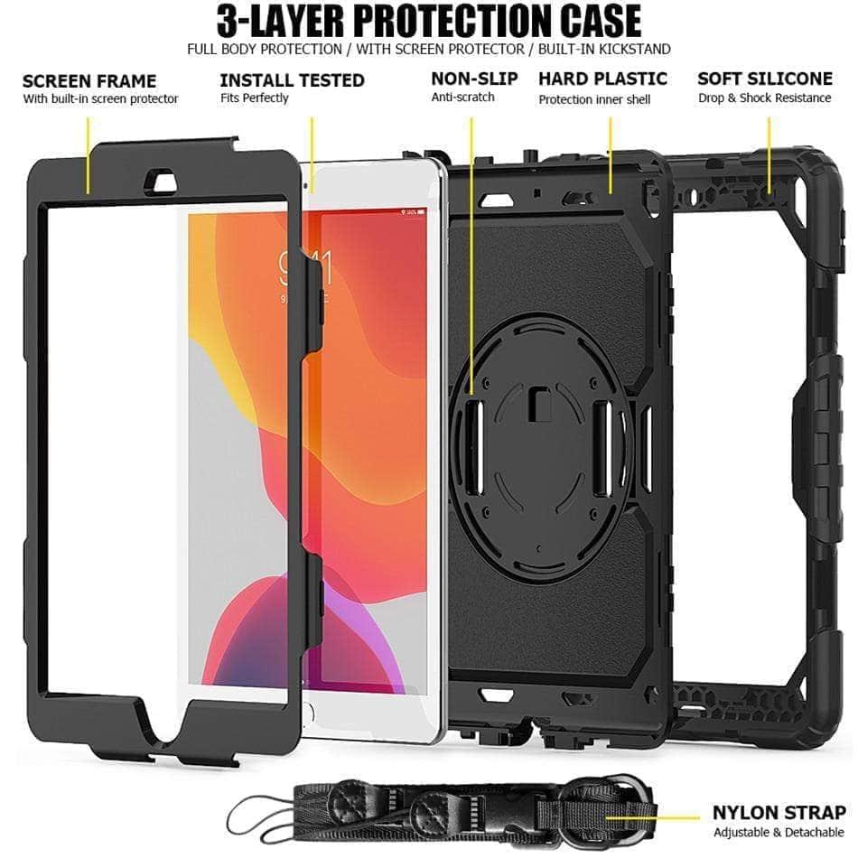CaseBuddy Casebuddy iPad 10.2 2019/2020 (iPad 7/8) 360 Rotating Protective Case Strap