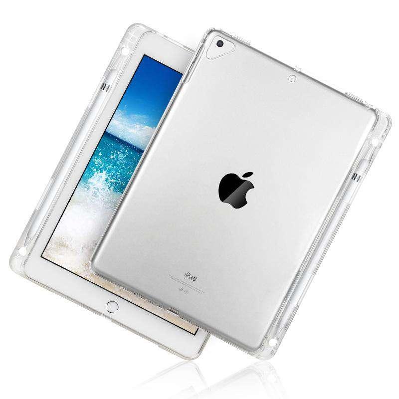 iPad 6 Transparent Rubber Clear Tablet Soft Silicone Case with Pencil Holder - CaseBuddy