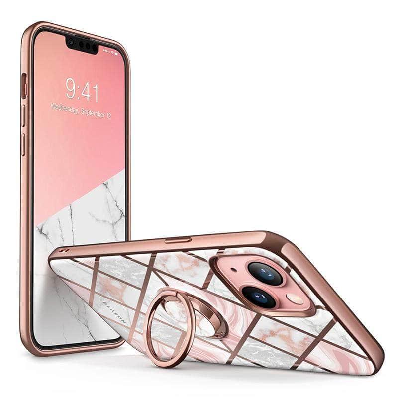 CaseBuddy Australia Casebuddy iPhone 13 I-BLASON Cosmo Snap Marble Ring Holder Case