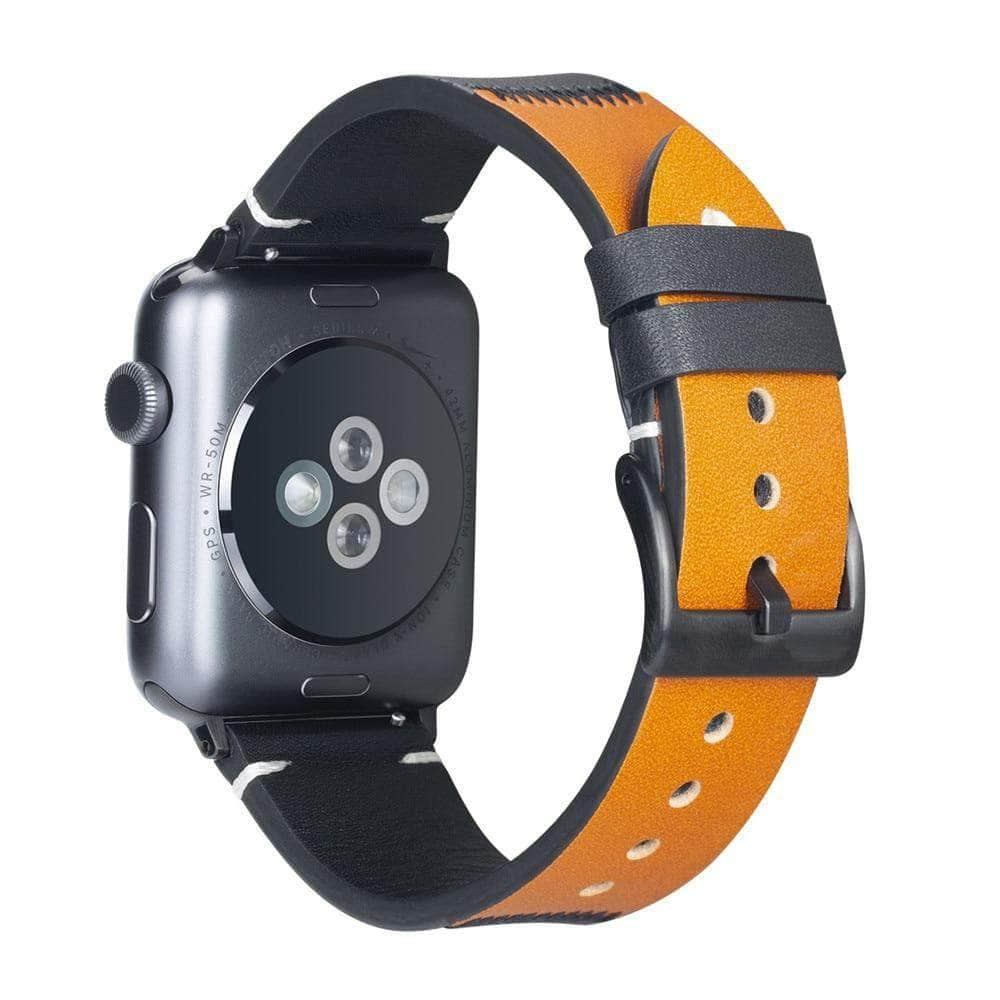 Leather Strap Apple Watch 6 5 4 3 SE 44/42/40/38 Two-Color - CaseBuddy