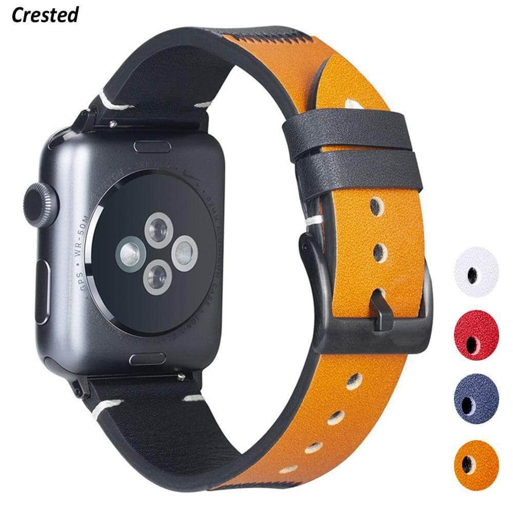 Leather Strap Apple Watch 6 5 4 3 SE 44/42/40/38 Two-Color - CaseBuddy