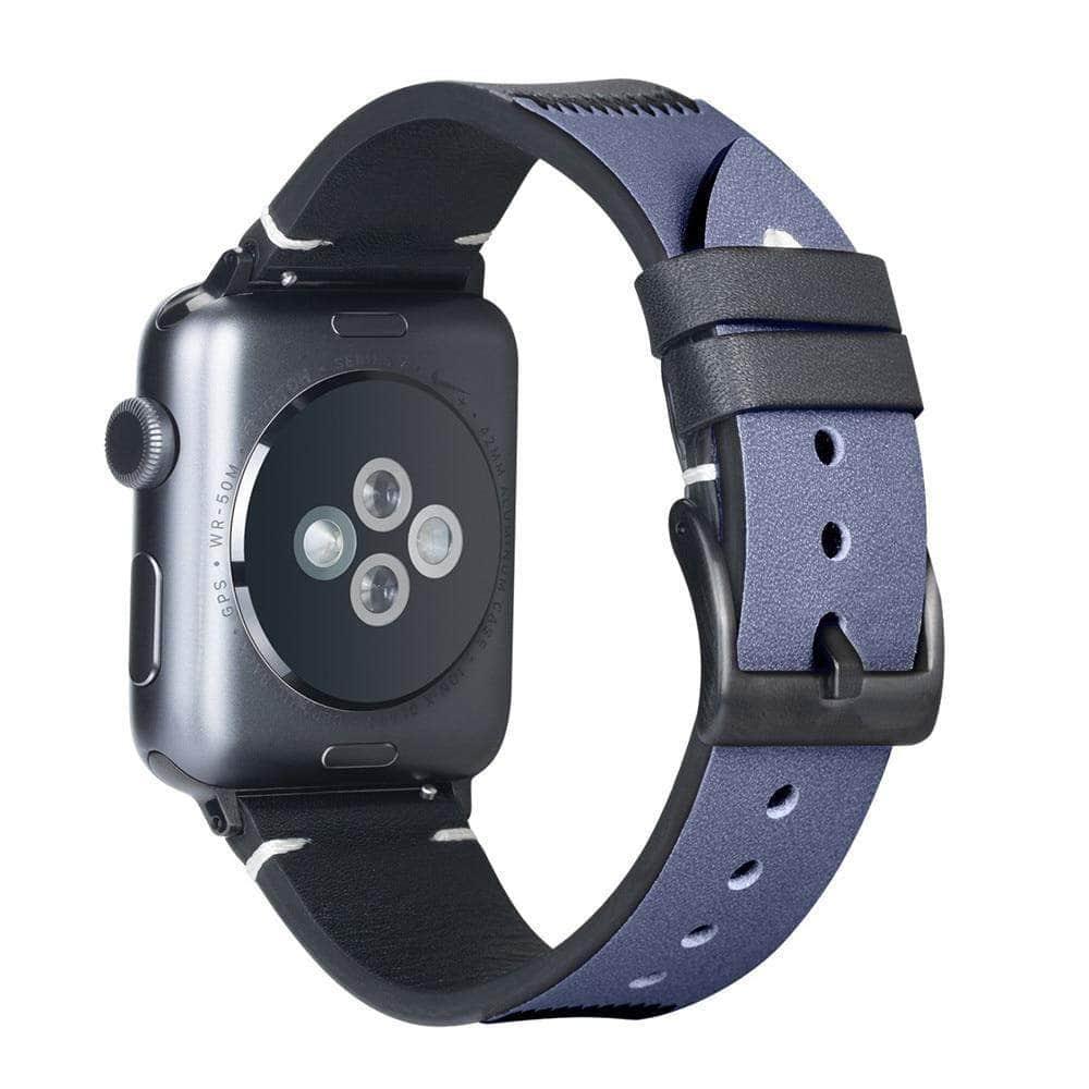 Leather Strap Apple Watch 6 5 4 3 SE 44/42/40/38 Two-Color - CaseBuddy