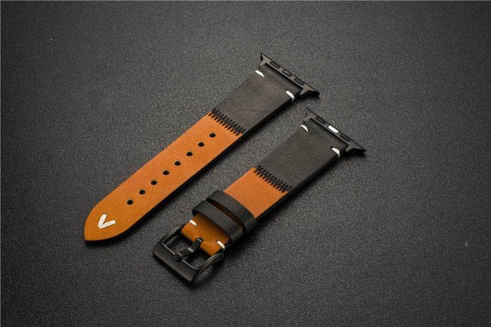 Leather Strap Apple Watch 6 5 4 3 SE 44/42/40/38 Two-Color - CaseBuddy