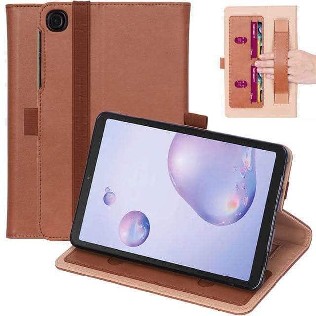 CaseBuddy Australia Casebuddy Brown Luxury Galaxy Tab A7 10.4 T500 T505 Hand Holder Stand Shell