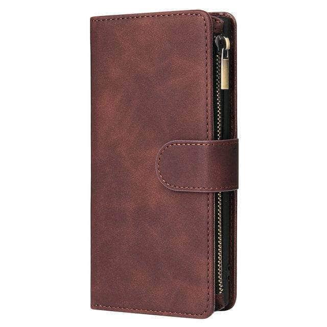 CaseBuddy Australia Casebuddy For S21 / Dark Brown / Case & Strap Multifunction Leather Wallet Zipper Galaxy S21 Case