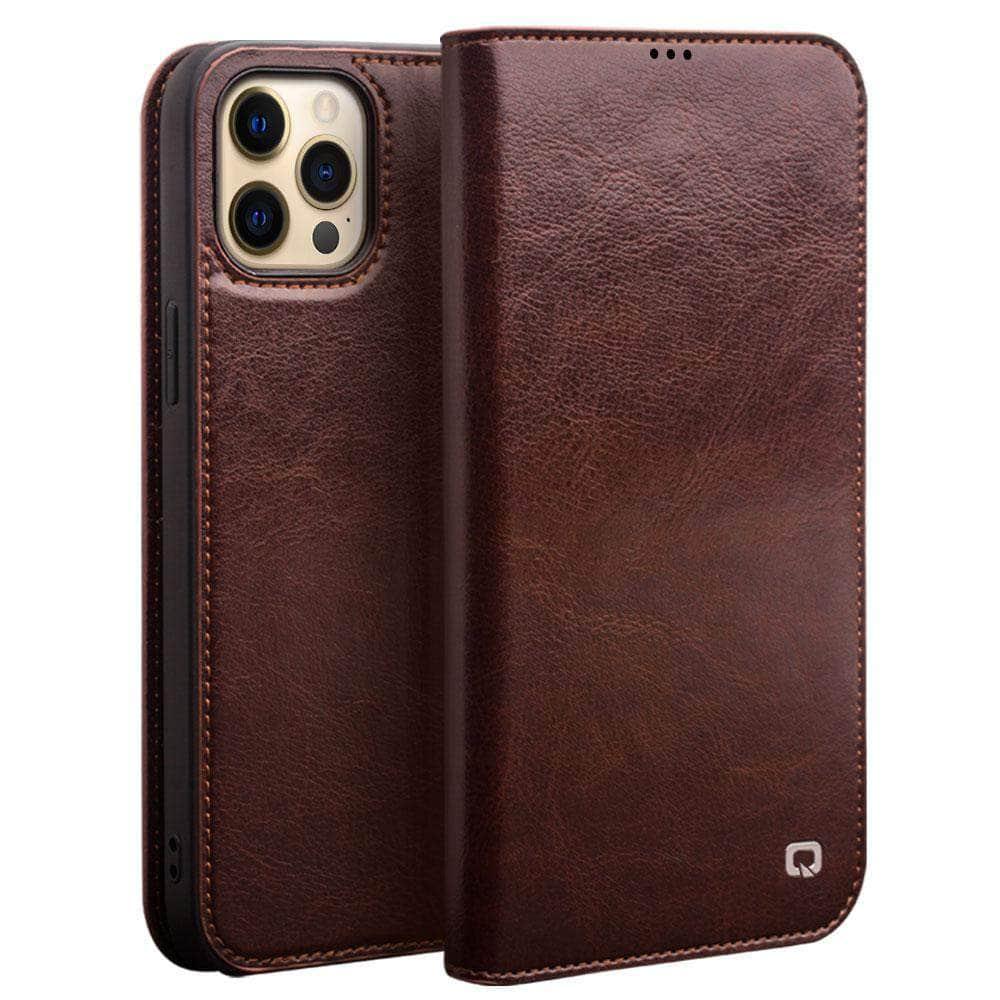 CaseBuddy Australia Casebuddy QIALINO Genuine iPhone 13 Mini Leather Case