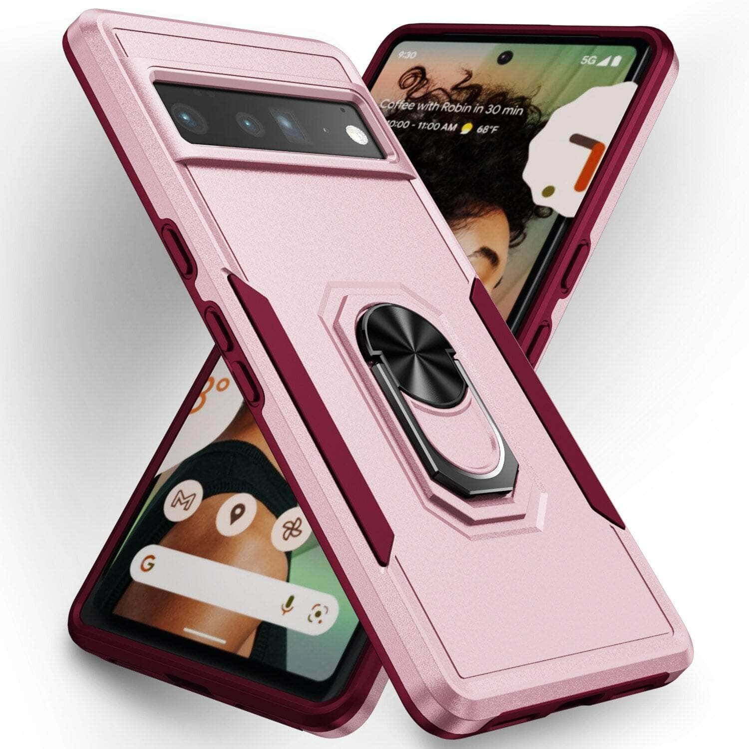Casebuddy pink wine / for Pixel 6 Pro Ring Bracket Heavy Duty Pixel 6 Pro Case