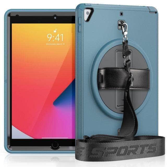 CaseBuddy Australia Casebuddy blue / iPad 10.2 (2021) 9th Rotation iPad 9 Kickstand Hand Strap Case