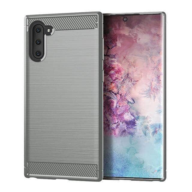 Samsung Galaxy Note 10 Plus Case Brushed Silicone Carbon Fiber Texture shockproo Back Cover - CaseBuddy