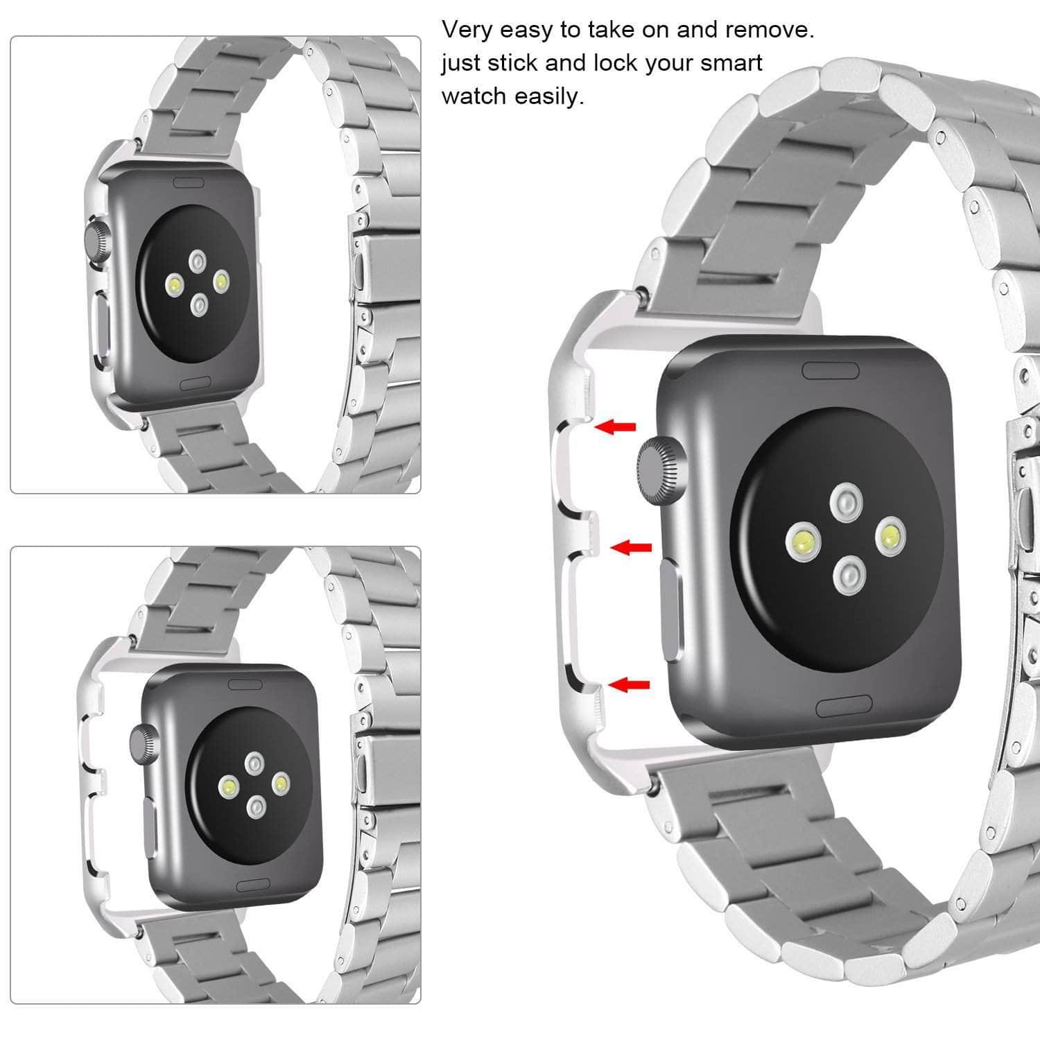 Stainless Steel Strap Apple Watch 6 5 4 3 2 SE 44/42/40/38 - CaseBuddy