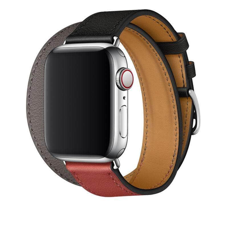 CaseBuddy Australia Casebuddy Swift Double Tour Apple Watch 1 2 3 4 5 6  38/40/42/44 Real Leather Strap