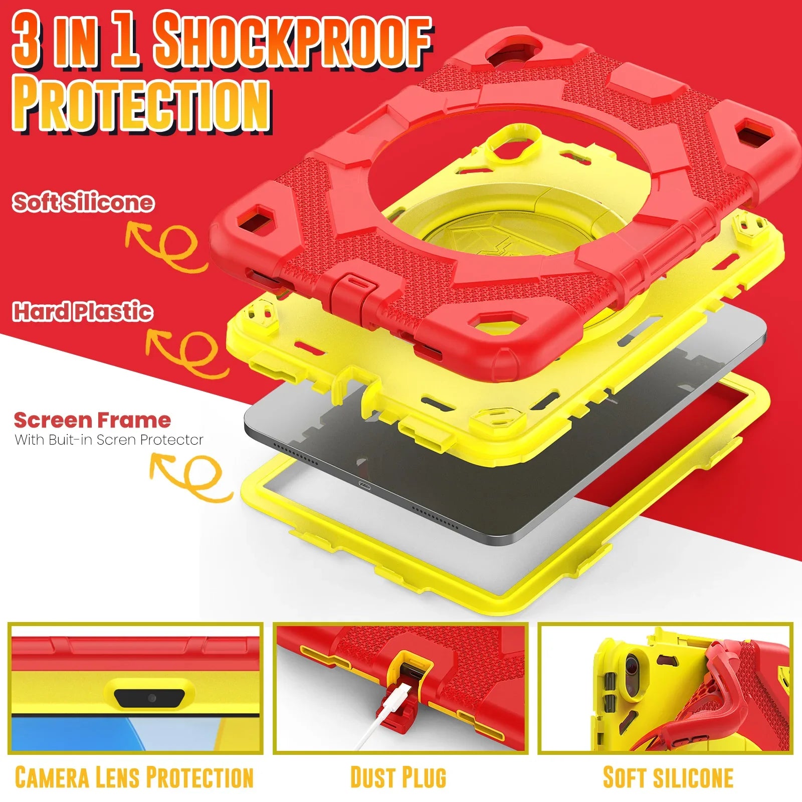 iPad 10 Shockproof Rotating Kids Stand Case