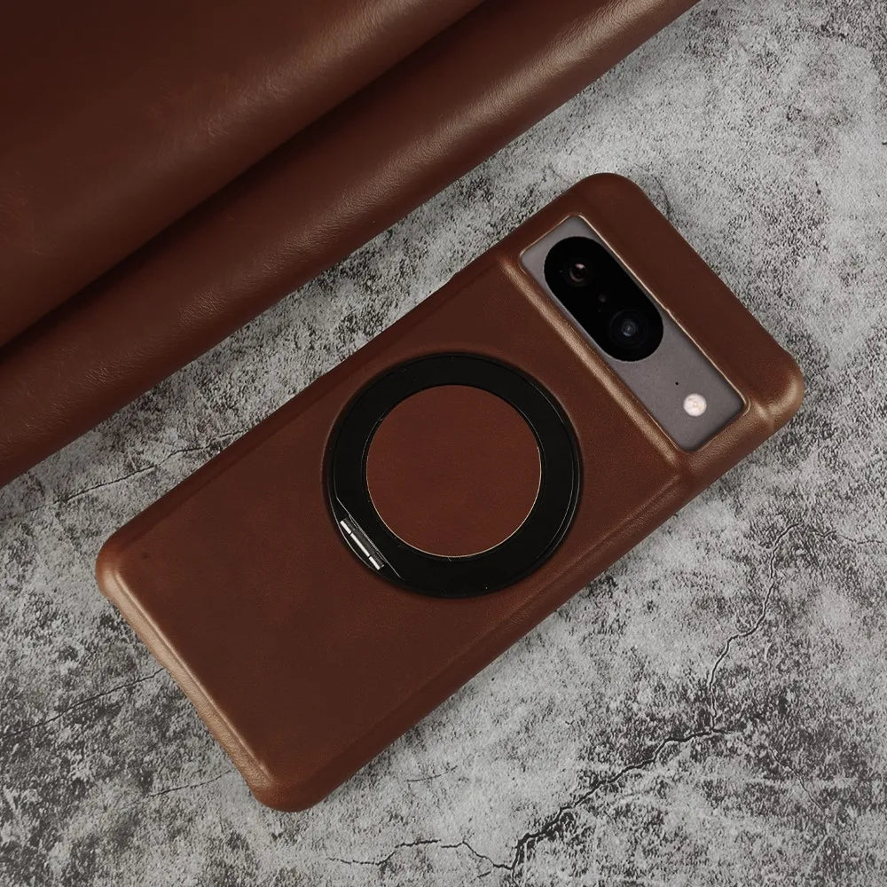 Google Pixel 9 Pro Luxury 360° Rotating Magnetic Leather Case