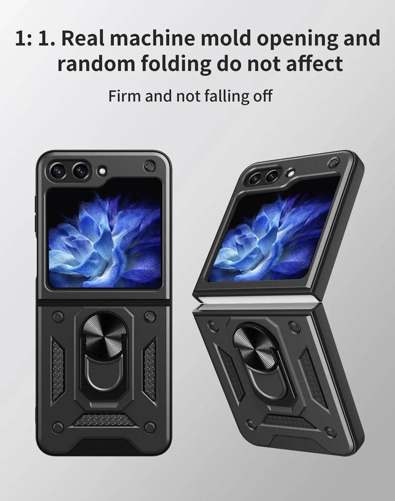 Galaxy Z Flip 6 Car Magnetic Ring Holder Armor Case